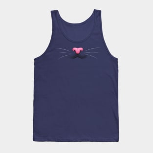 Black Kitty Cat Face Mask - Pink Nose! Tank Top